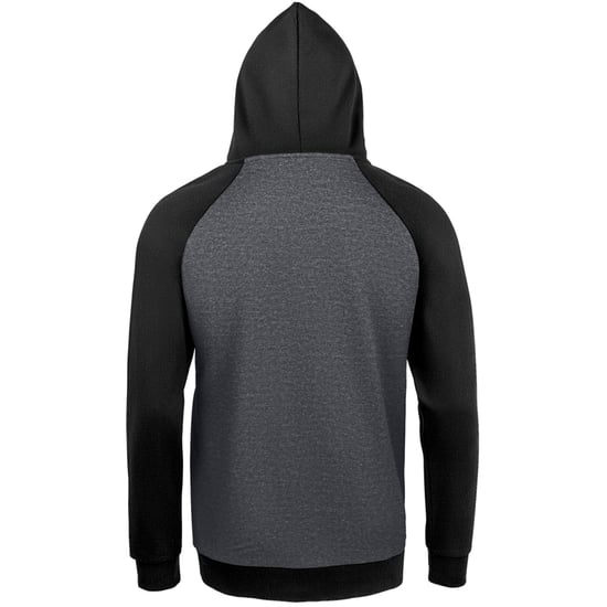 SOLS Unisex Seattle Kontrast Raglan Hoodie (Holzkohle Marl/Schwarz) - Image 2
