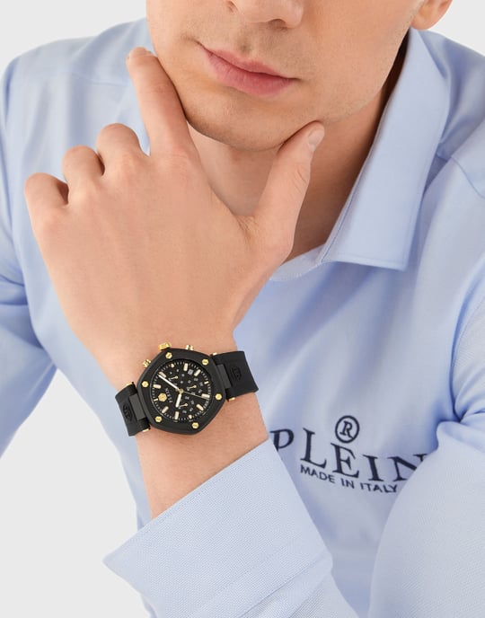 Philipp Plein Das Sechseck Chrono Herren Schwarz Uhr PWZBA0223 - Image 3