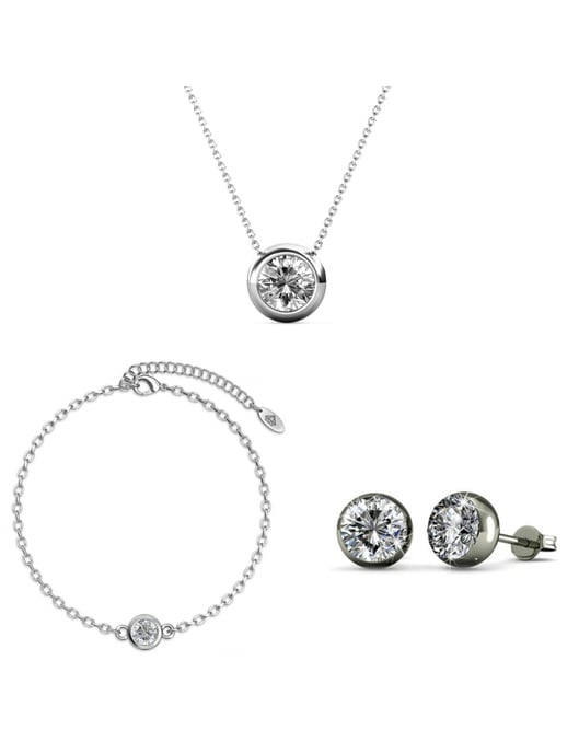 Mond und Geburtsstein-Sets - Silber und Kristall - Image 1
