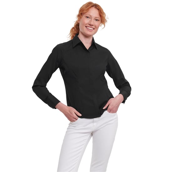 Russell Collection - Hemd für Damen Langärmlig (Schwarz) - Image 2