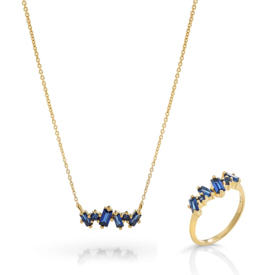 Orphelia 'Novel' Damen-Set aus 925er Sterlingsilber: Halskette + Ring – Gold SET-7534 - Image 1
