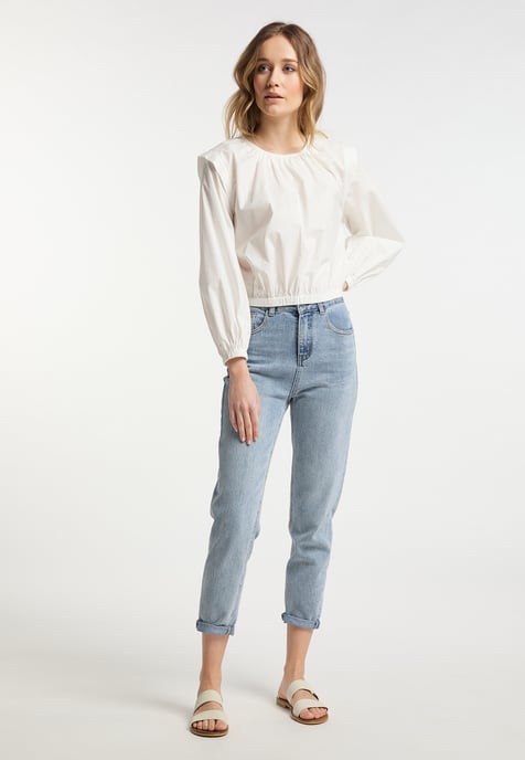 Dreimaster Bluse Damen Wollweiss - Image 2