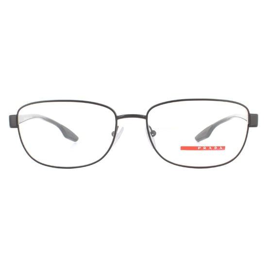 Prada Sport Rectangular Black Rubber Mens  Glasses Frames