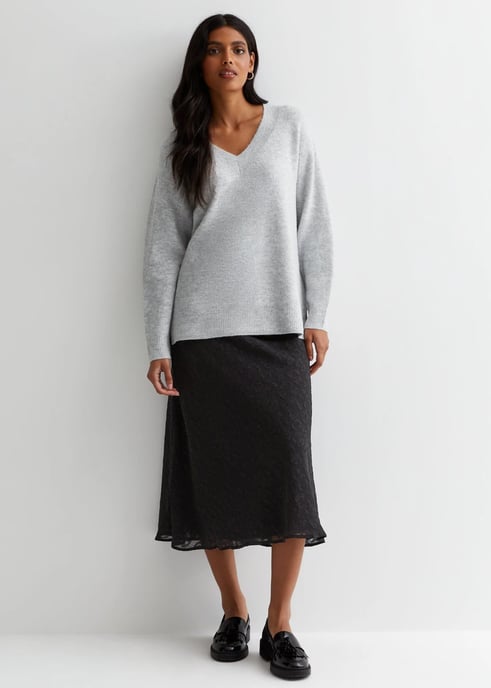 Animal Print Jacquard Bias Midi Skirt