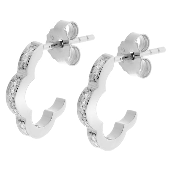 Orphelia 'Onyx' Women's 925 Sterling Silver Hoop Earrings - Silver ZO-7127