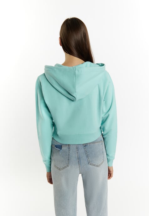 Mymo Kapuzenpullover mit Reißverschluss Damen Aqua - Image 4