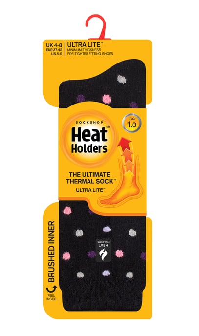 Heat Holders Damen Ultra Lite Thermal Brushed Inner Yarn Design Socken Schwarz/Lila (Nicosia) - Image 2