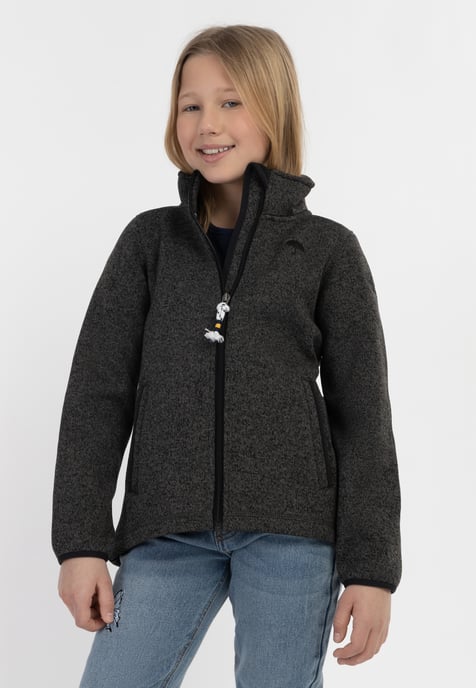 Schmuddelwedda Strickfleecejacke Mädchen (Kids) grau melange - Image 3