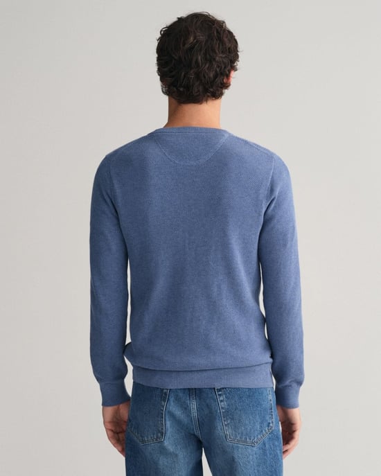 GANT Herren-Pullover aus Baumwoll-Piqué mit Rundhalsausschnitt - Image 6