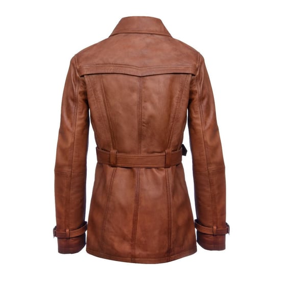 Women's mid-length leather trench coat - Oakham