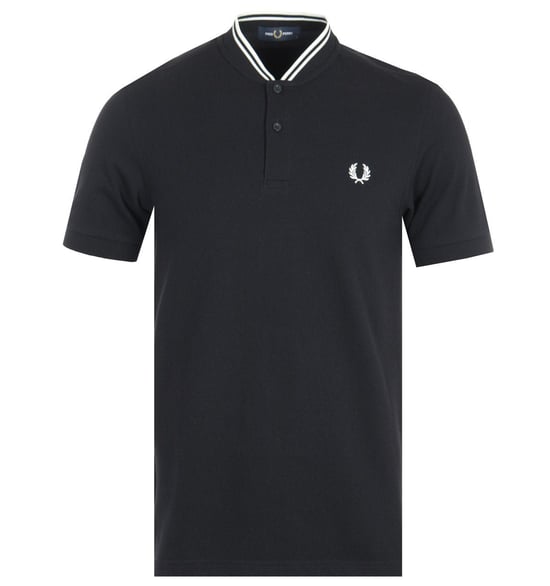 Polo Col Bomber Pique Polo Fred Perry Pour Homme en Noir - Image 1