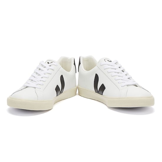 Veja Esplar Leder Womens Trainers - (Extra Weiß / Schwarz) - Image 5