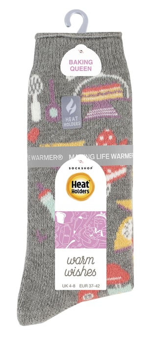 Womens Fun Hobby Socken | Heat Holders Lite | Novelty Winter Fleece gefüttert Thermo Socken - Love To Bake - Image 2