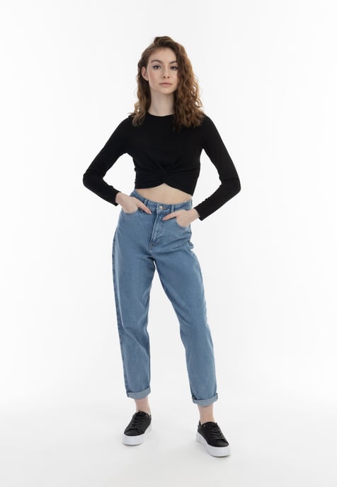 Mymo Langarmshirt Damen schwarz - Image 2