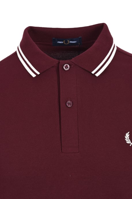 Fred Perry Twin Tipped Poloshirt in Burgunderrot - Image 3