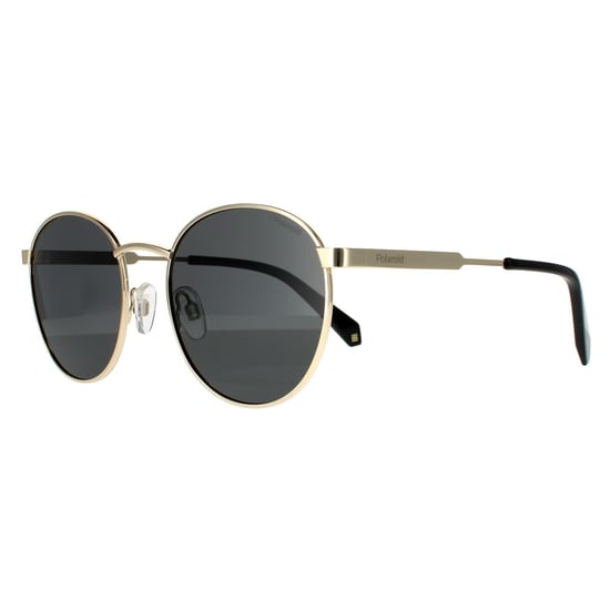 Polaroid Runde Unisex Gold Grau Grau Polarisierte Sonnenbrille - Image 2