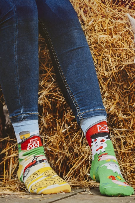 SPOX SOX Herren & Damen Mismatched Neuheit Odd Socken Farm - Image 2