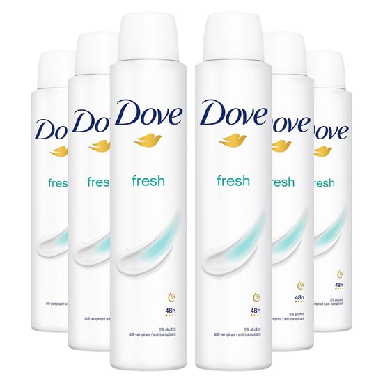 Dove Fresh Anti-Perspirant with 48H Sweat Protection Deo for Women 200ml, 6 Pack - Image 1