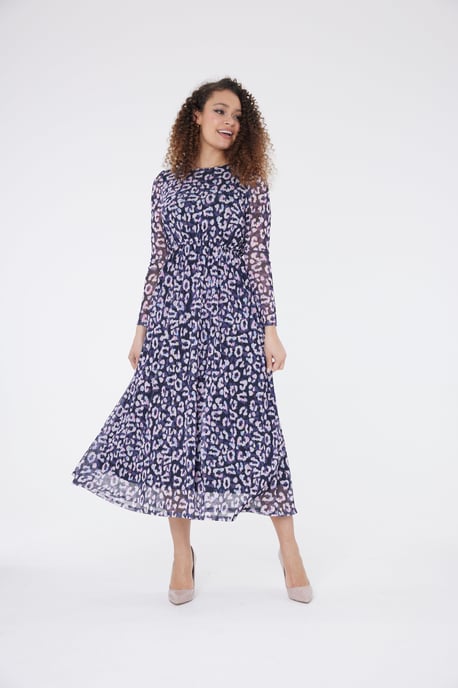 Stella Leopard Print Dress - Lilac