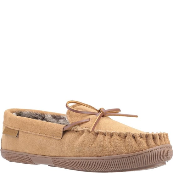 Hush Puppies Herren Ace Slip On Leder Pantoffel (Tan) - Image 1
