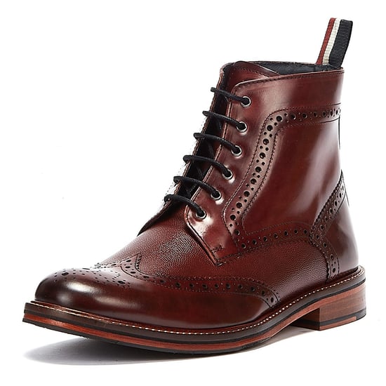 Ben Sherman Alfred Brogue Herren Burgundy Stiefel - Image 3