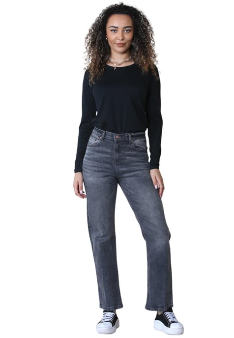 MYT Ladies Wide Leg High Waisted Jeans in Schwarz - Image 6