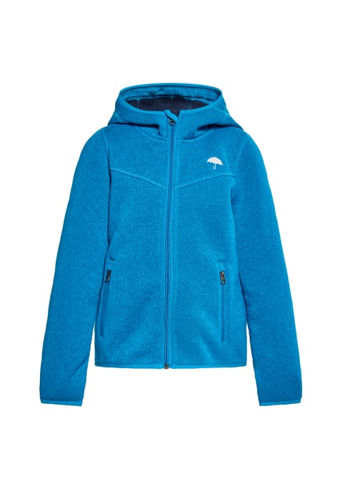 Schmuddelwedda Strickfleeceblouson Mädchen (Kids) Cyanblau Melange - Image 1
