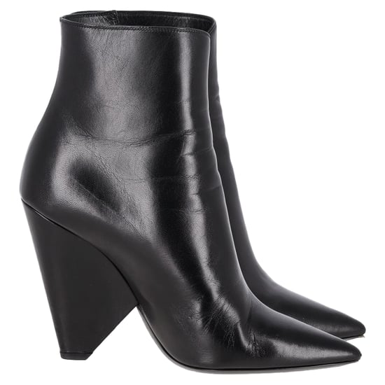 Saint Laurent Pyramid-Absatz Stiefeletten aus schwarzem Leder - Image 1