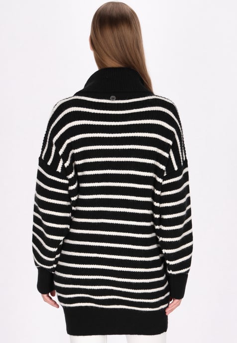 Dreimaster Cardigan Damen Schwarz Wollweiss - Image 4
