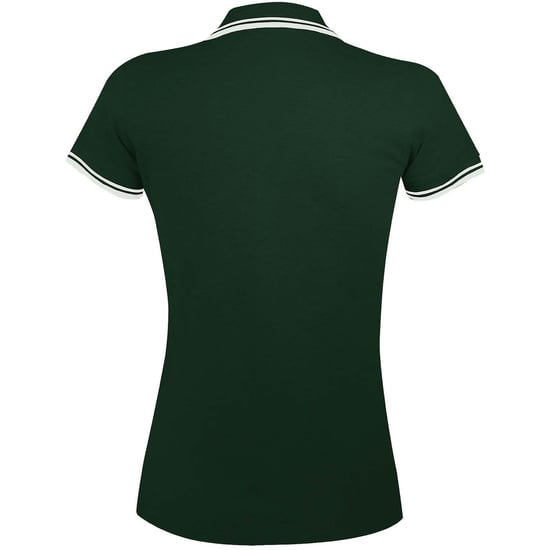 SOLS Womens/Ladies Pasadena Tipped Short Sleeve Pique Polo Shirt (Wald/Weiß) - Image 2