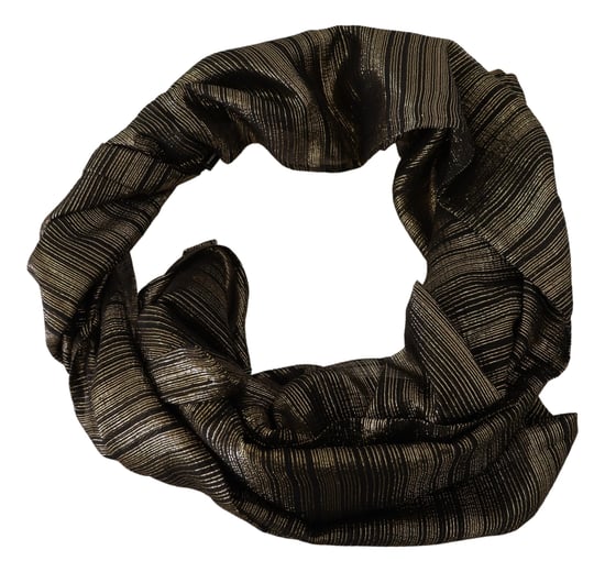 Dolce & Gabbana Damen Metallic Gold Seide Stretch Schal Wrap Schal - Image 3