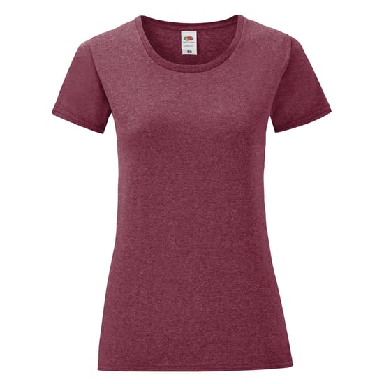 Fruit Of The Loom Womens/Ladies Iconic T-Shirt (Heather Burgundy) - Image 1