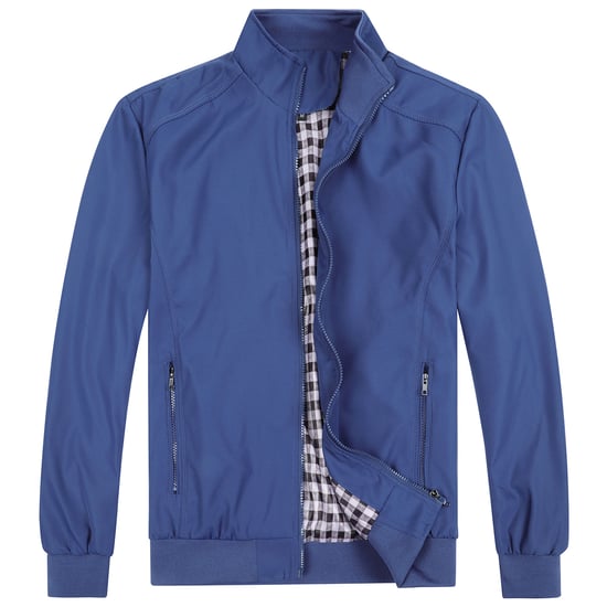 Herren Bomberjacke mit Stehkragen, ¨¹bergangsjacke f¨¹r den Herbst, l?ssige Sportjacke Blau - Image 1