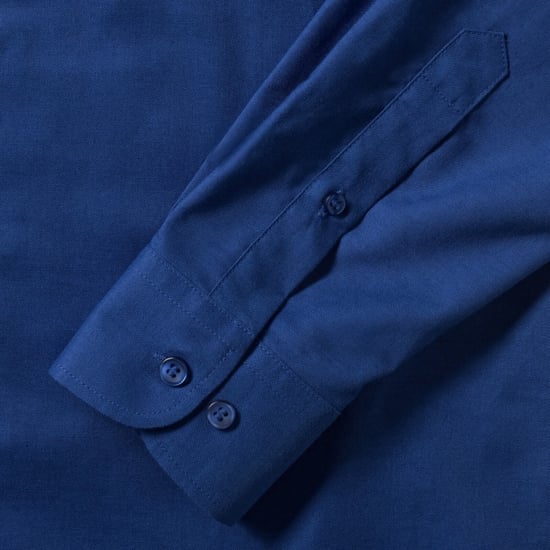 Russell Collection Herren-Langarmhemd aus pflegeleichtem Oxford (Bright Royal) - Image 4