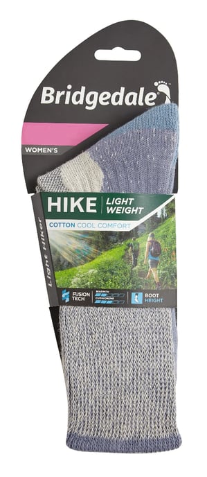 Bridgedale - Womens Wandern leichte Baumwolle Boot Socken - Smoky Blue - Image 2