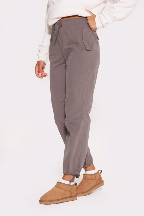 'Aff' Cotton Blend Parachute Trousers