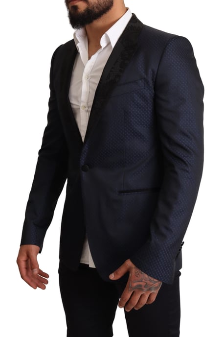 Dolce & Gabbana - Veste blazer MARTINI en laine bleue pour hommes, coupe étroite - Image 2