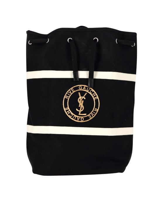 Saint Laurent Rive Gauche Rucksack aus schwarzem Canvas - Image 1