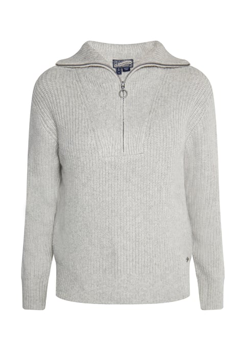 Dreimaster Strickpullover Damen grau melange - Image 1
