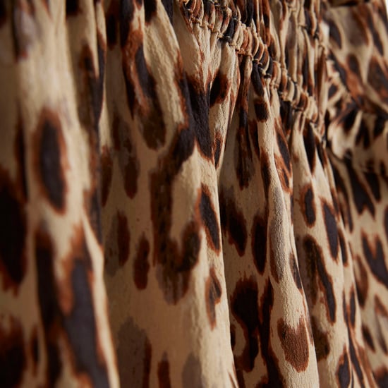 River Island Womens Blouse Beige Leopard Print Frill - Image 4