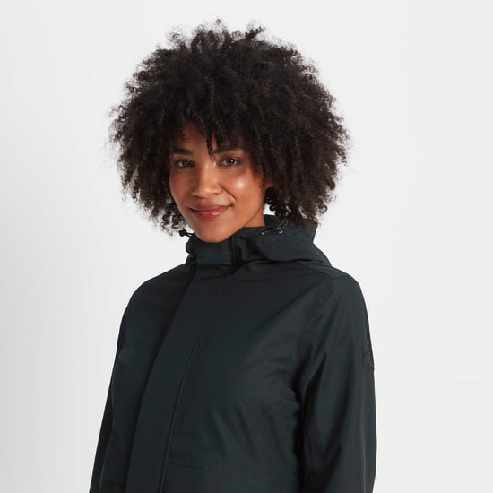 Saunter Womens Long Waterproof Jacket Black - Image 4