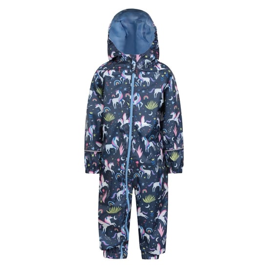 Mountain Warehouse Baby Einhorn Regenanzug (Blau/Rosa/Grün) - Image 1