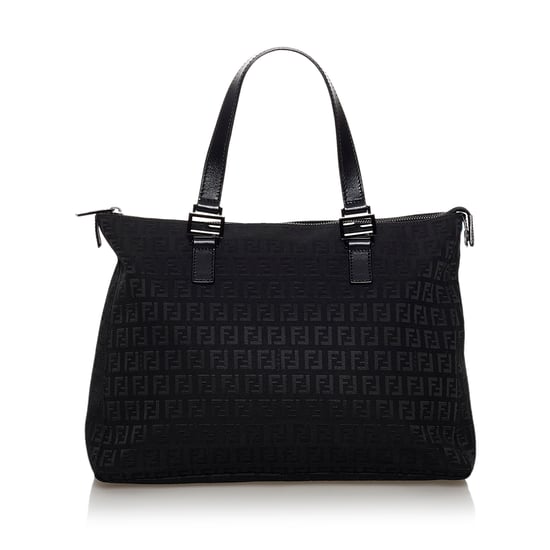 Vintage Fendi Zucchino Canvas Tote Bag Black - Image 1