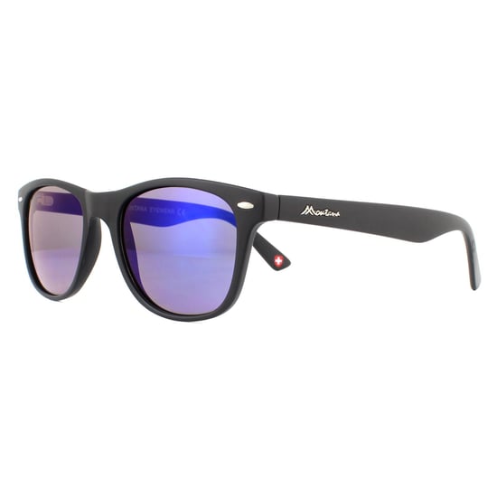 Montana Sunglasses MS10 Matte Black Rubbertouch Revo Blue