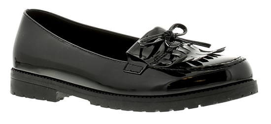 Platino Womens Flat Shoes Tumble Slip On black patent