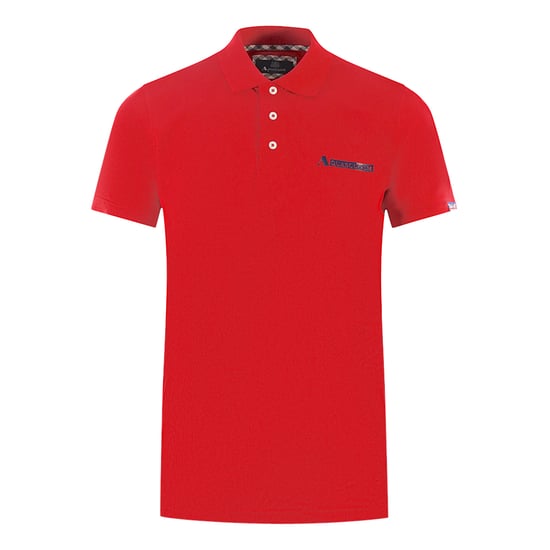 Aquascutum Boxed Logo Rotes Poloshirt - Image 1