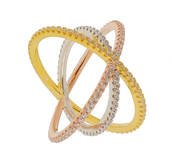 Orphelia Damen-Ring aus 925er Sterlingsilber, Gold/Silber/Roségold, ZR-7280 - Image 3