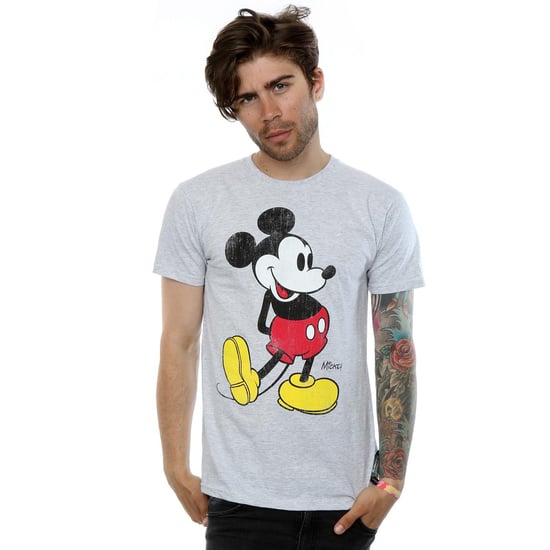 Disney Herren Mickey Mouse Classic Kick T-Shirt (Heather Grey) - Image 3