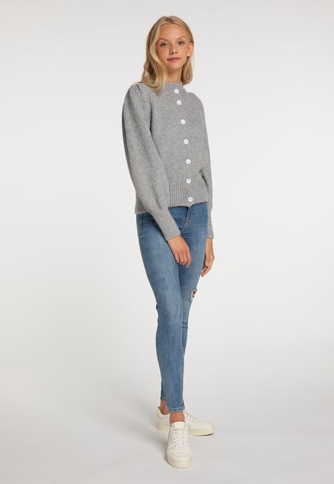 Mymo Strickjacke Damen grau melange - Image 2