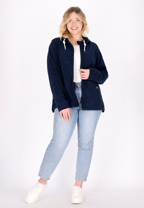 Dreimaster Fleecejacke Damen Marine Melange - Image 2